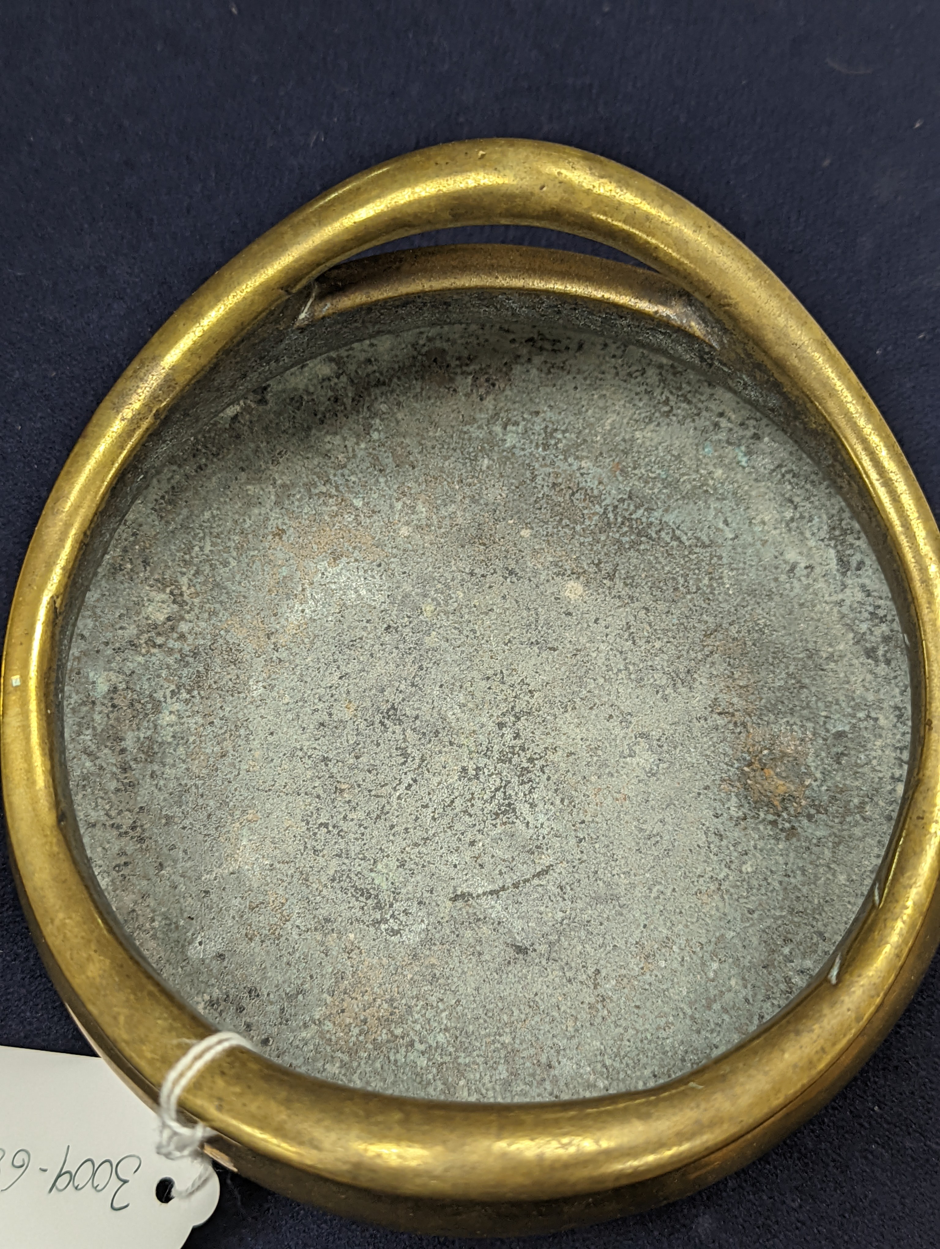 A Chinese bronze ding censer, Xuande sixteen character mark but 19th century, diameter 15cm